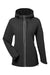 Nautica N17790 Womens Wavestorm Wind & Water Resistant Full Zip Hooded Jacket Black Flat Front