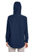 Nautica N17790 Womens Wavestorm Wind & Water Resistant Full Zip Hooded Jacket Navy Blue Model Back