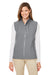 Nautica N17908 Womens Wavestorm Wind & Water Resistant Full Zip Vest Graphite Grey Model Front