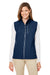 Nautica N17908 Womens Wavestorm Wind & Water Resistant Full Zip Vest Navy Blue Model Front
