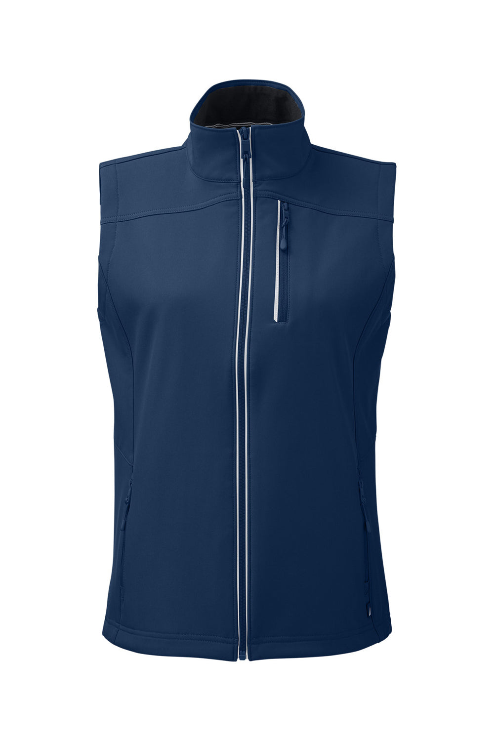 Nautica N17908 Womens Wavestorm Wind & Water Resistant Full Zip Vest Navy Blue Flat Front