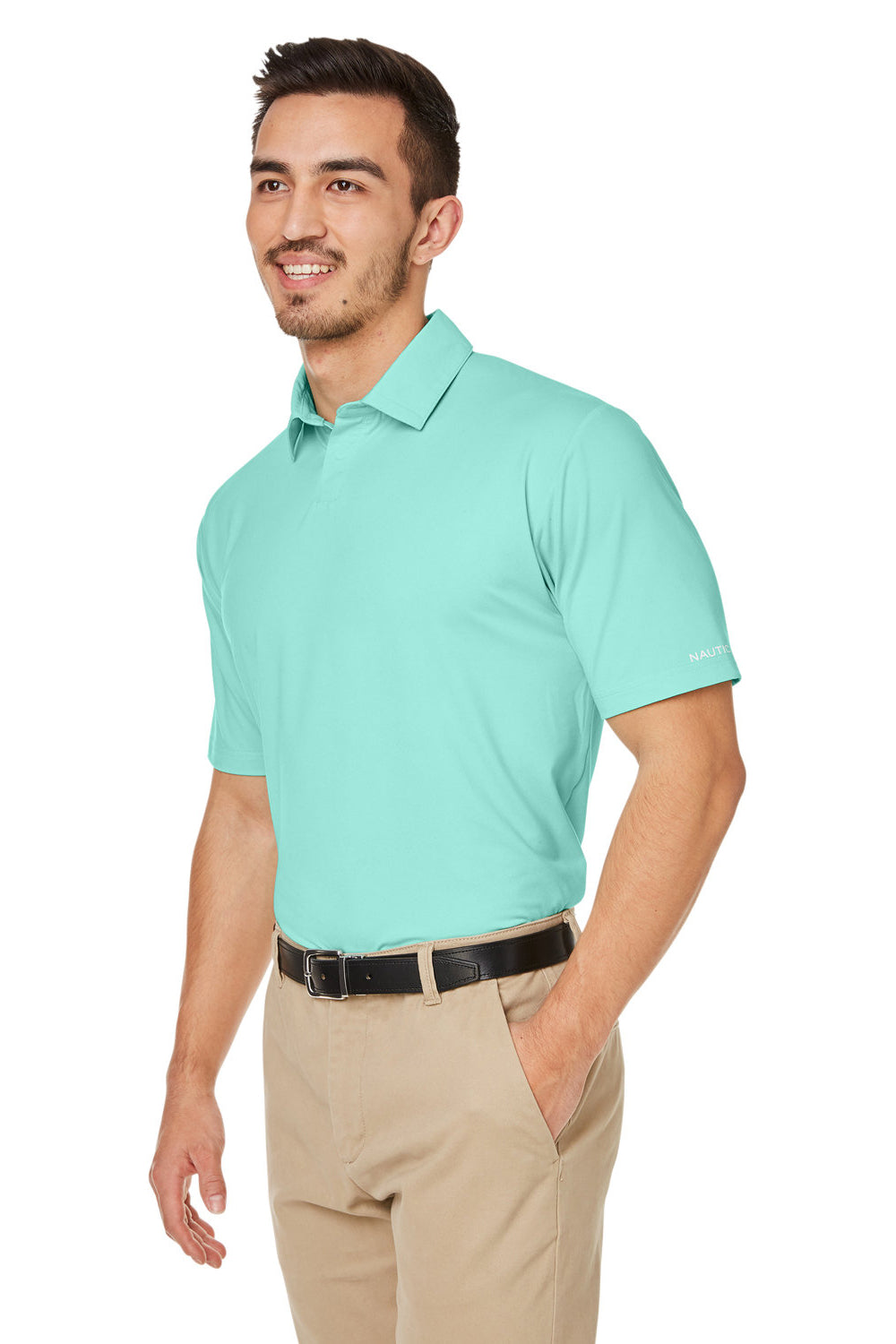 Nautica N17922 Mens Cool Mint Green Saltwater UPF 40+ Short Sleeve Polo Shirt — BigTopShirtShop.com Nautica N17922 Mens Cool Mint Green Saltwater UPF 40+ Short Sleeve Polo Shirt — BigTopShirtShop.com