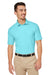 Nautica N17922 Mens Saltwater UPF 40+ Short Sleeve Polo Shirt Sea Mist Blue Model Front