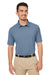 Nautica N17922 Mens Saltwater UPF 40+ Short Sleeve Polo Shirt Faded Navy Blue Model Front