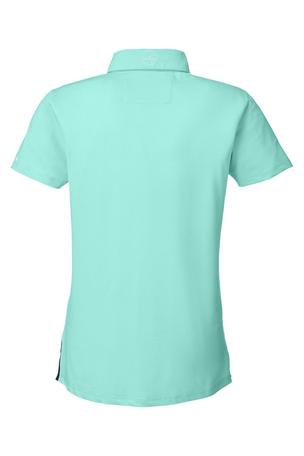 Nautica N17923 Womens Saltwater UPF 40+ Short Sleeve Polo Shirt Cool Mint Green Flat Back