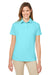 Nautica N17923 Womens Saltwater UPF 40+ Short Sleeve Polo Shirt Sea Mist Blue Model Front
