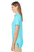 Nautica N17923 Womens Saltwater UPF 40+ Short Sleeve Polo Shirt Sea Mist Blue Model Side