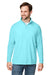 Nautica N17924 Mens Saltwater UPF 40+ 1/4 Zip Sweatshirt Sea Mist Blue Model Front