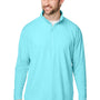 Nautica Mens Saltwater UPF 40+ 1/4 Zip Sweatshirt - Sea Mist Blue