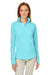 Nautica N17925 Womens Saltwater UPF 40+ 1/4 Zip Sweatshirt Sea Mist Blue Model Front