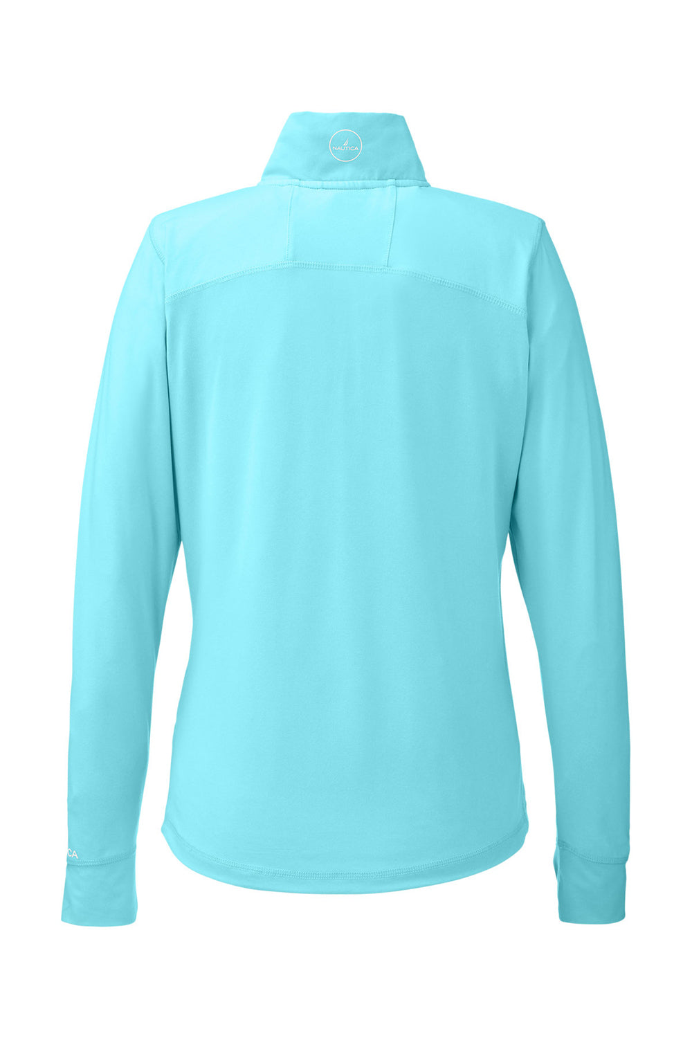 Nautica N17925 Womens Saltwater UPF 40+ 1/4 Zip Sweatshirt Sea Mist Blue Flat Back