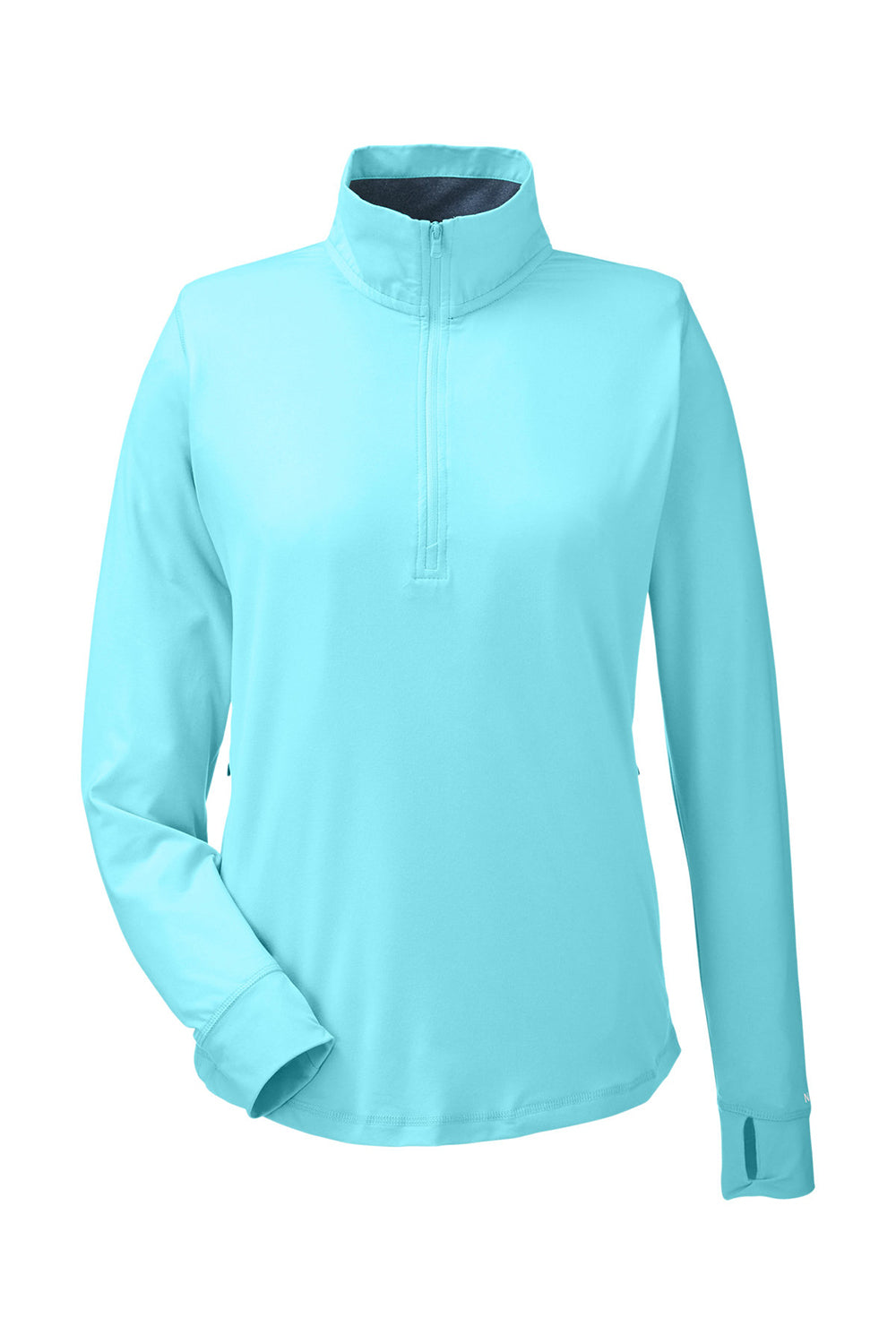 Nautica N17925 Womens Saltwater UPF 40+ 1/4 Zip Sweatshirt Sea Mist Blue Flat Front