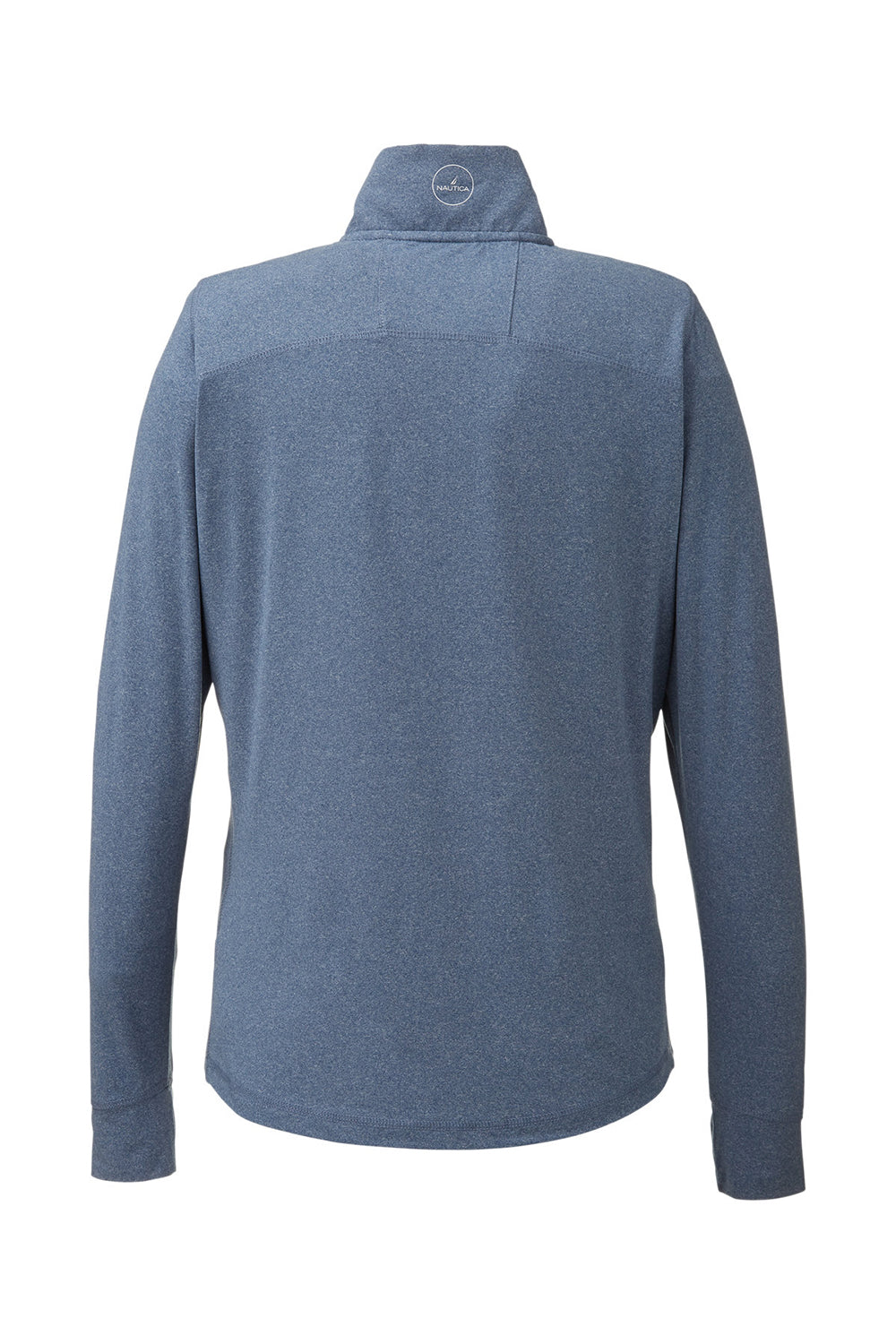 Nautica N17925 Womens Saltwater UPF 40+ 1/4 Zip Sweatshirt Faded Navy Blue Flat Back