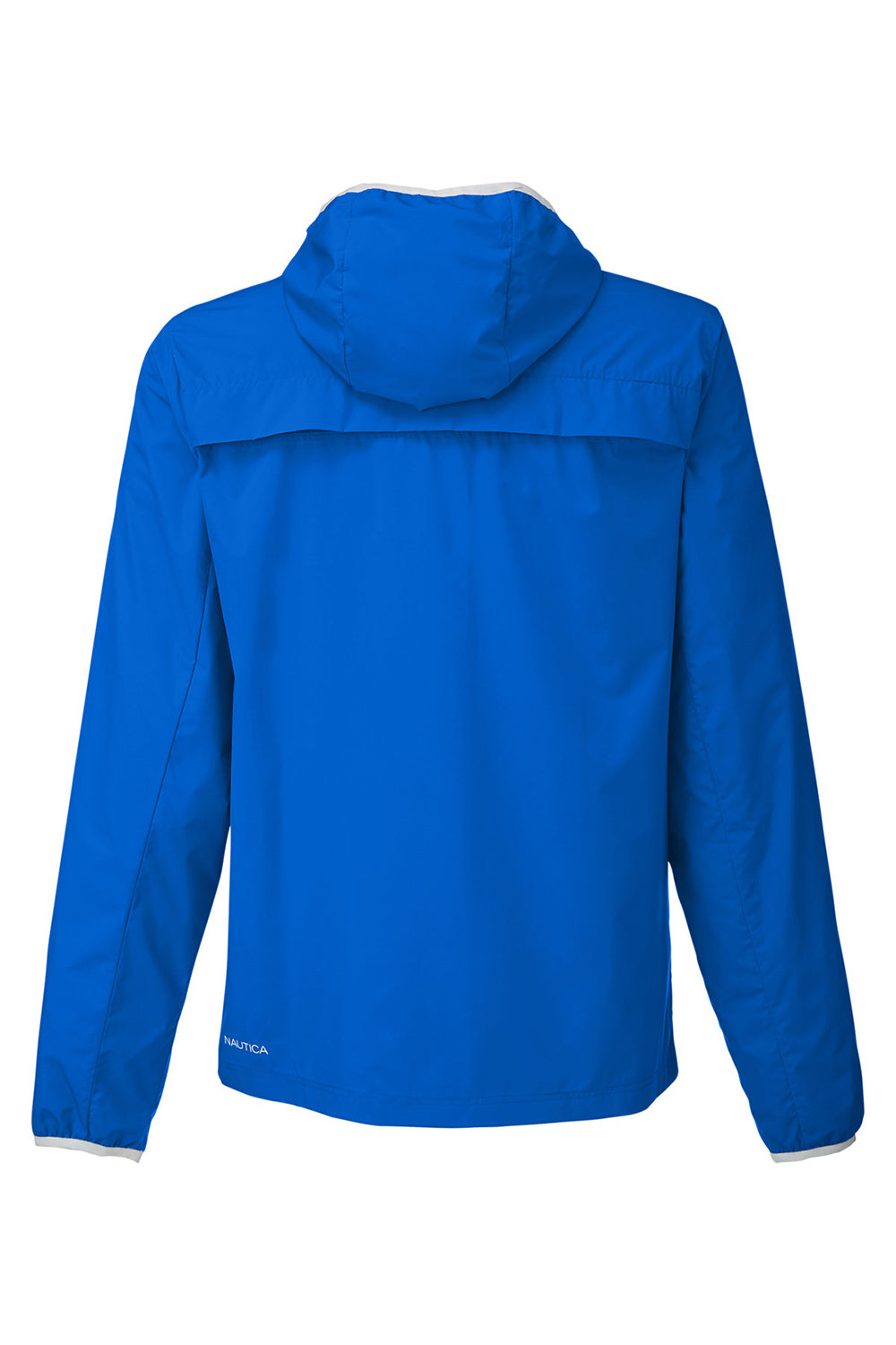 Nautica N17926 Mens Stillwater Water Resistant Full Zip Hooded Windbreaker Jacket Royal Blue Flat Back