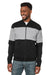 Nautica N17928 Mens Anchor Bomber Full Zip Fleece Jacket Black/Heather Oxford Grey Model Front