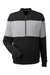 Nautica N17928 Mens Anchor Bomber Full Zip Fleece Jacket Black/Heather Oxford Grey Flat Front