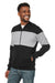 Nautica N17928 Mens Anchor Bomber Full Zip Fleece Jacket Black/Heather Oxford Grey Model 3q