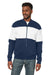 Nautica N17928 Mens Anchor Bomber Full Zip Fleece Jacket Navy Blue/White Model Front