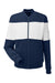 Nautica N17928 Mens Anchor Bomber Full Zip Fleece Jacket Navy Blue/White Flat Front