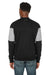 Nautica N17928 Mens Anchor Bomber Full Zip Fleece Jacket Black/Heather Oxford Grey Model Back