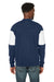 Nautica N17928 Mens Anchor Bomber Full Zip Fleece Jacket Navy Blue/White Model Back