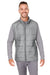 Nautica N17946 Mens Harbor Water Resistant Full Zip Puffer Vest Graphite Grey/Heather Graphite Grey Model Front
