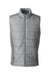 Nautica N17946 Mens Harbor Water Resistant Full Zip Puffer Vest Graphite Grey/Heather Graphite Grey Flat Front