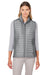 Nautica N17947 Womens Harbor Water Resistant Full Zip Puffer Vest Graphite Grey/Heather Graphite Grey Model Front