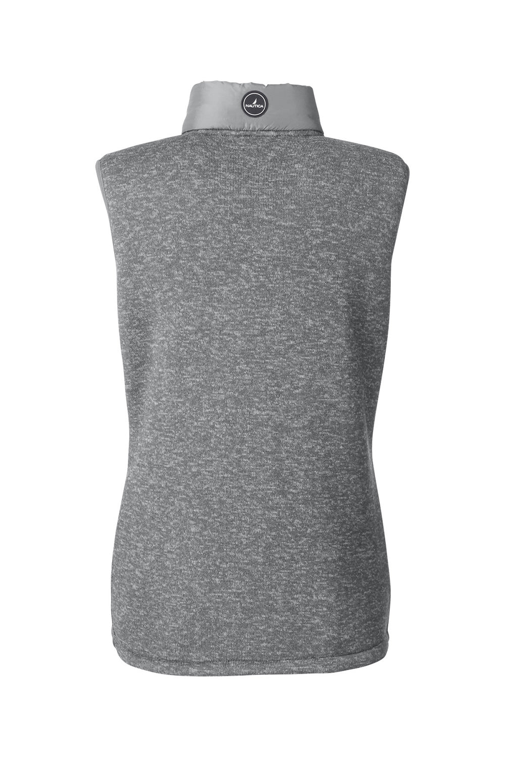 Nautica N17947 Womens Harbor Water Resistant Full Zip Puffer Vest Graphite Grey/Heather Graphite Grey Flat Back