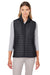 Nautica N17947 Womens Harbor Water Resistant Full Zip Puffer Vest Black/Heather Black Model Front