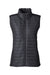 Nautica N17947 Womens Harbor Water Resistant Full Zip Puffer Vest Black/Heather Black Flat Front