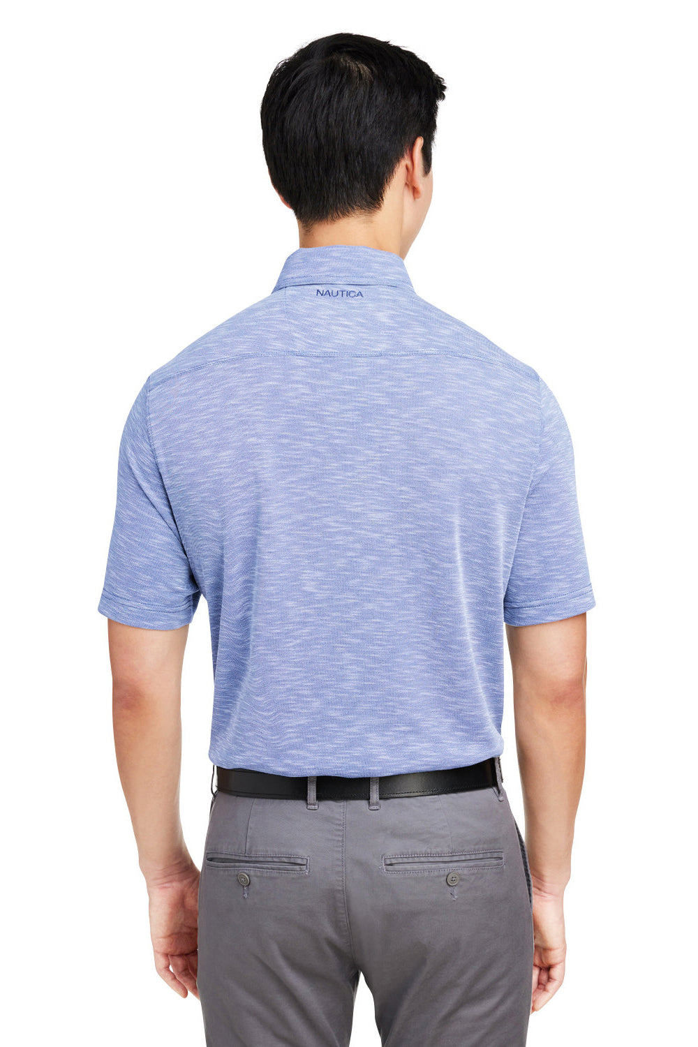 Nautica N17973 Mens Sun Surfer Short Sleeve Polo Shirt Vintage Mavi Blue Model Back