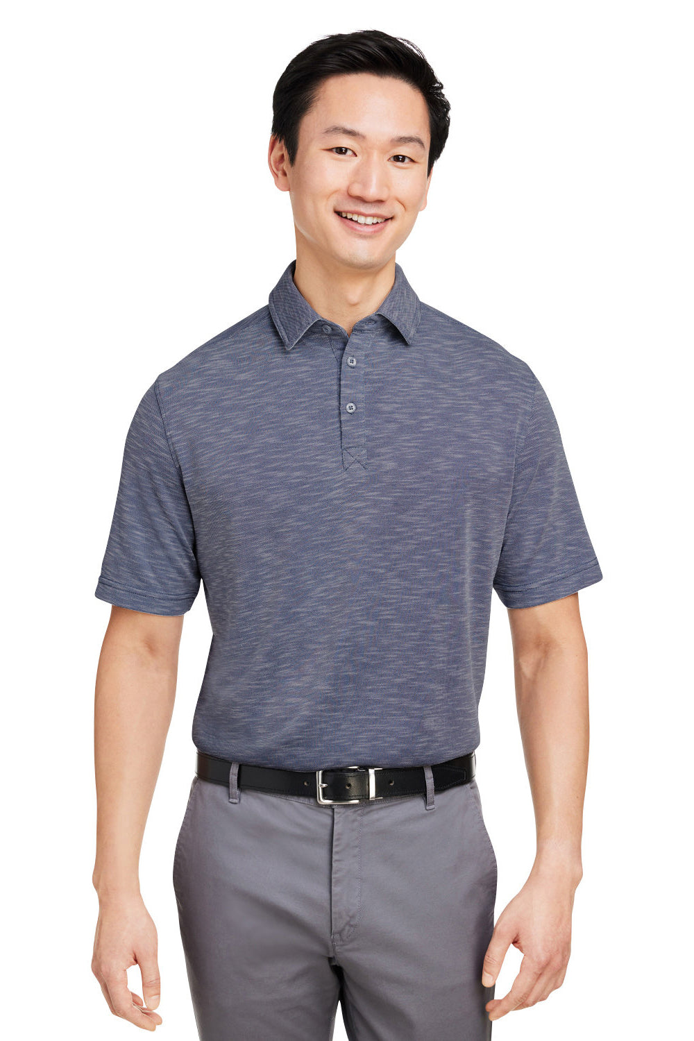 Nautica N17973 Mens Sun Surfer Short Sleeve Polo Shirt Vintage Navy Blue Model Front