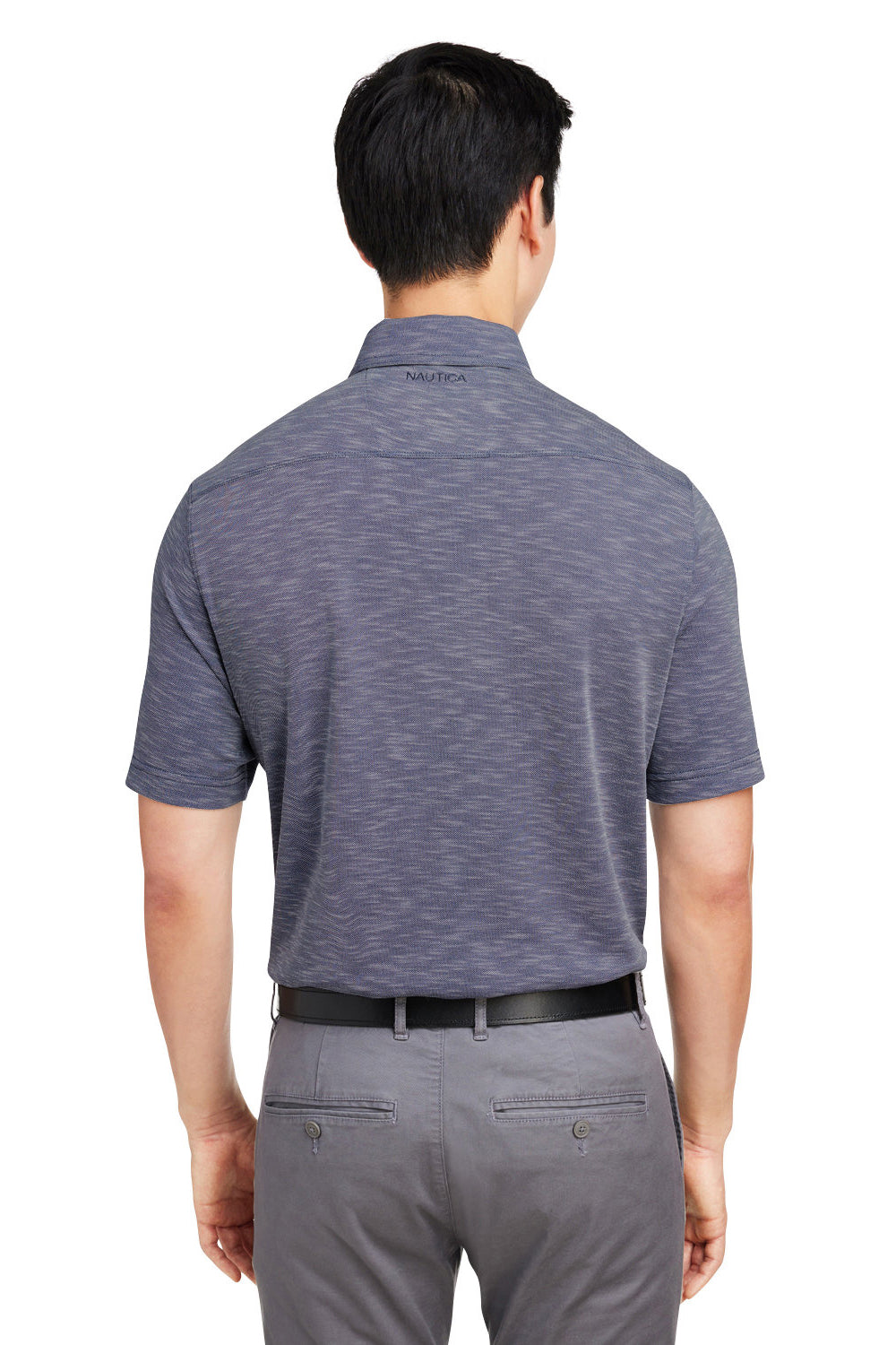 Nautica N17973 Mens Sun Surfer Short Sleeve Polo Shirt Vintage Navy Blue Model Back