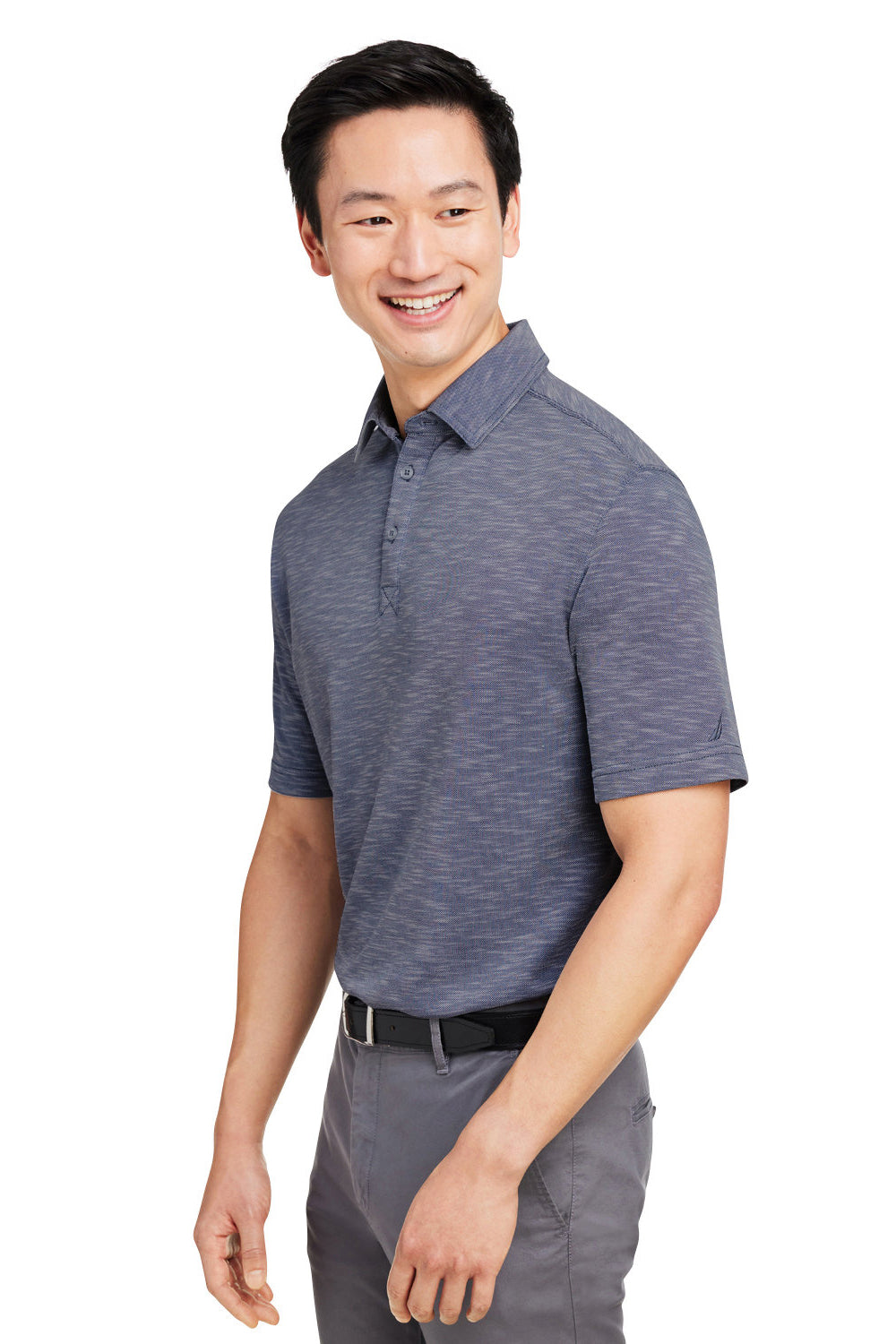 Nautica N17973 Mens Sun Surfer Short Sleeve Polo Shirt Vintage Navy Blue Model 3q