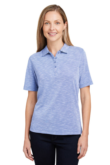 Nautica N17974 Womens Sun Surfer Short Sleeve Polo Shirt Vintage Mavi Blue Model Front