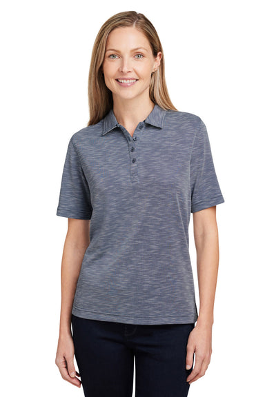 Nautica N17974 Womens Sun Surfer Short Sleeve Polo Shirt Vintage Navy Blue Model Front