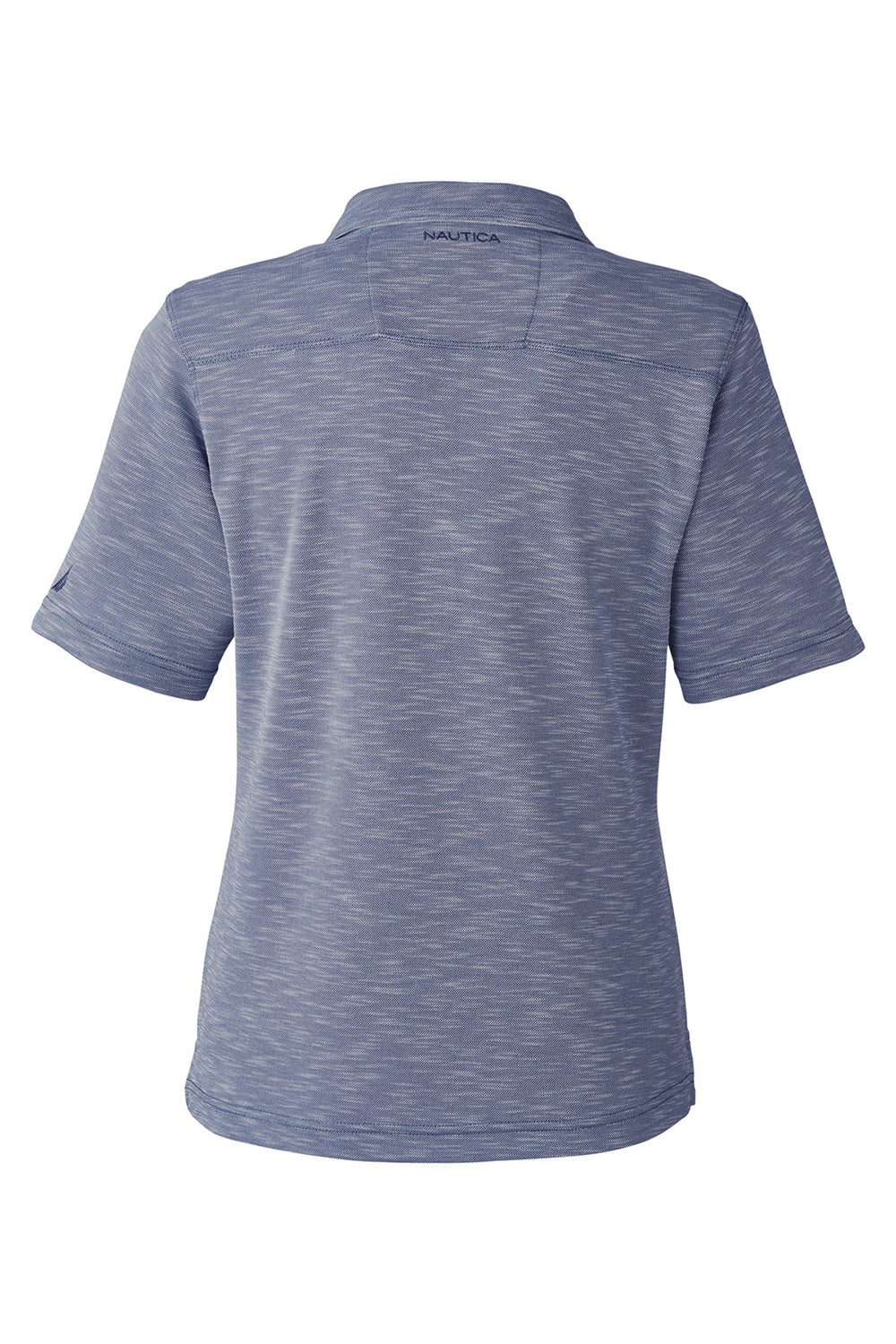 Nautica N17974 Womens Sun Surfer Short Sleeve Polo Shirt Vintage Navy Blue Flat Back