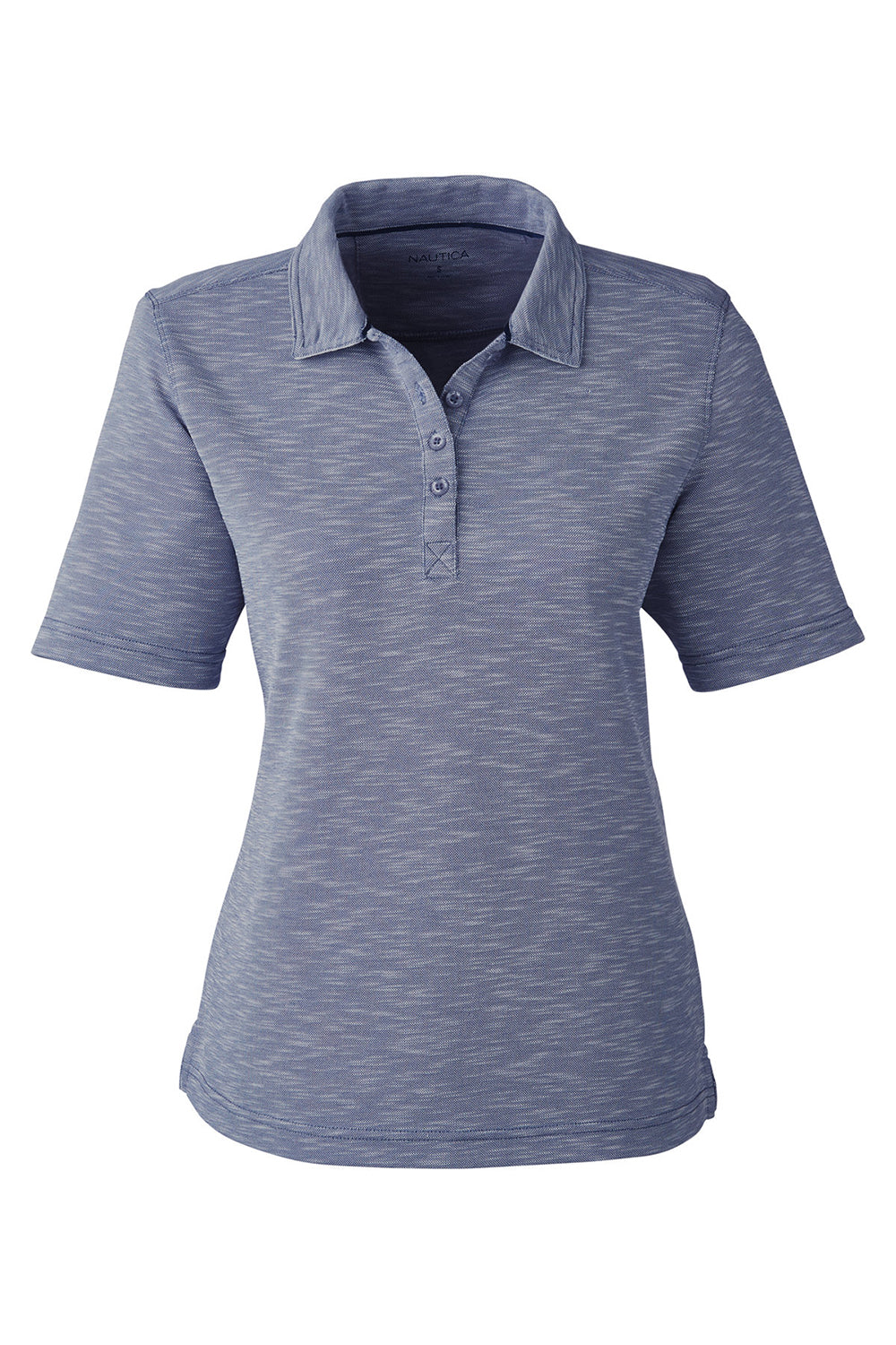 Nautica N17974 Womens Sun Surfer Short Sleeve Polo Shirt Vintage Navy Blue Flat Front