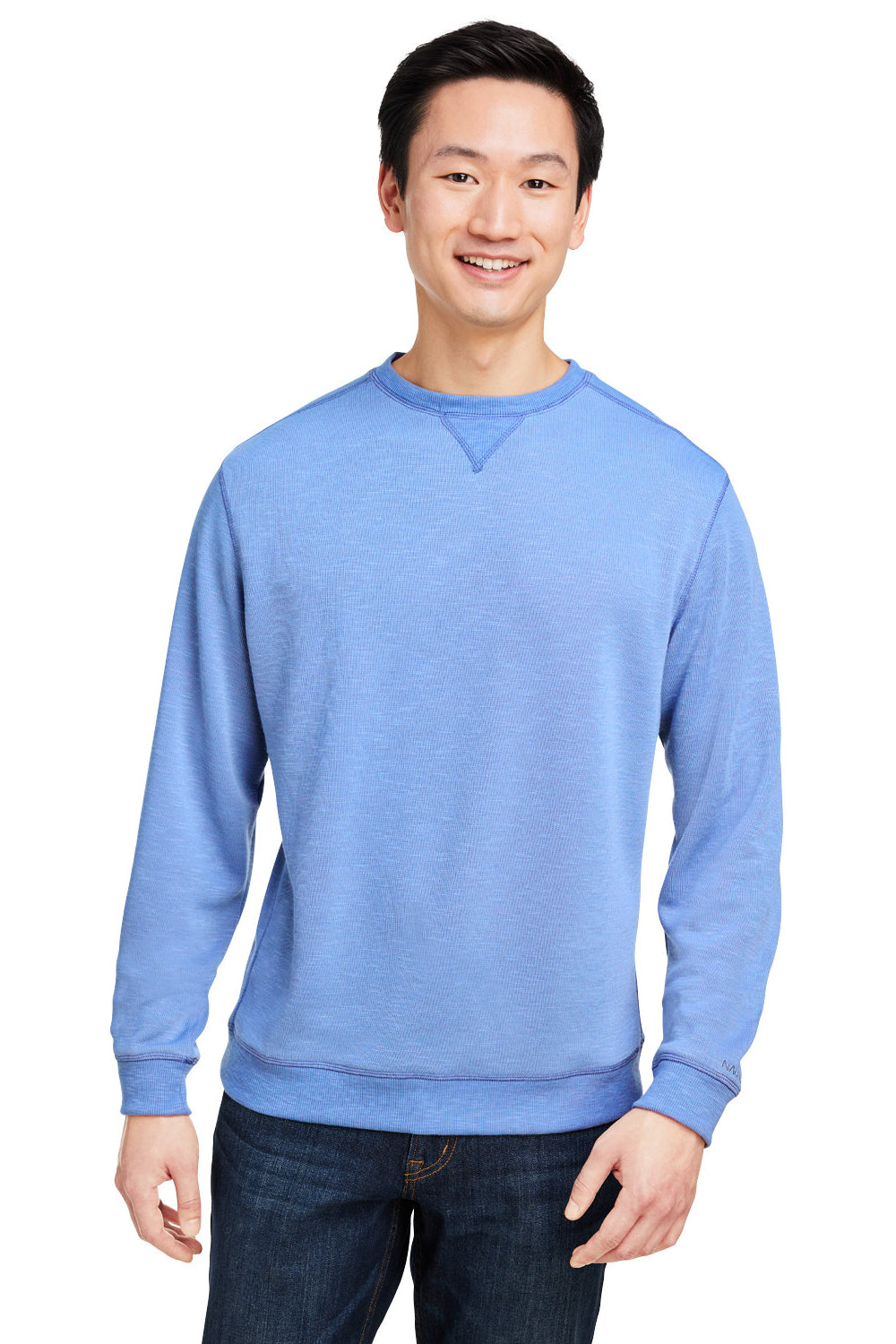 Nautica N17989 Mens Sun Surfer Supreme Crewneck Sweatshirt Vintage Mavi Blue Model Front