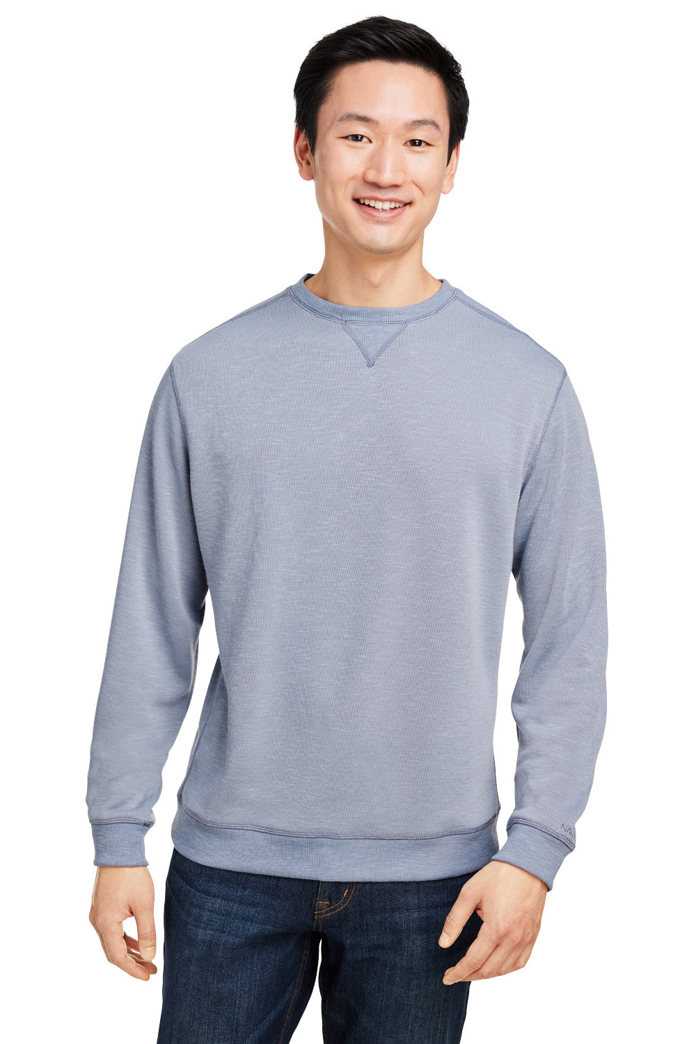 Nautica N17989 Mens Sun Surfer Supreme Crewneck Sweatshirt Vintage Pebble Grey Model Front