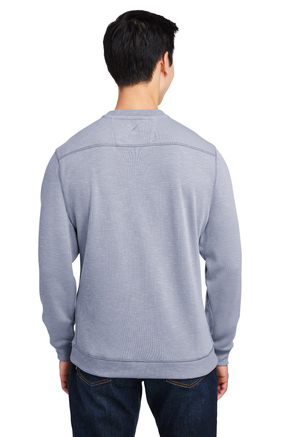 Nautica N17989 Mens Sun Surfer Supreme Crewneck Sweatshirt Vintage Pebble Grey Model Back