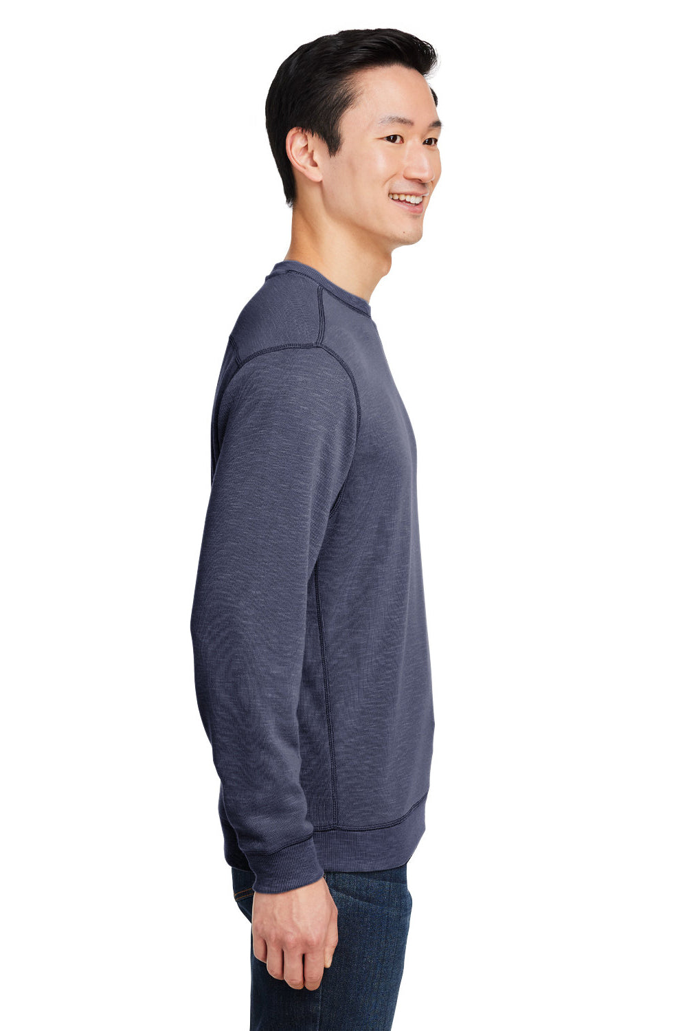 Nautica N17989 Mens Sun Surfer Supreme Crewneck Sweatshirt Vintage Navy Blue Model Side