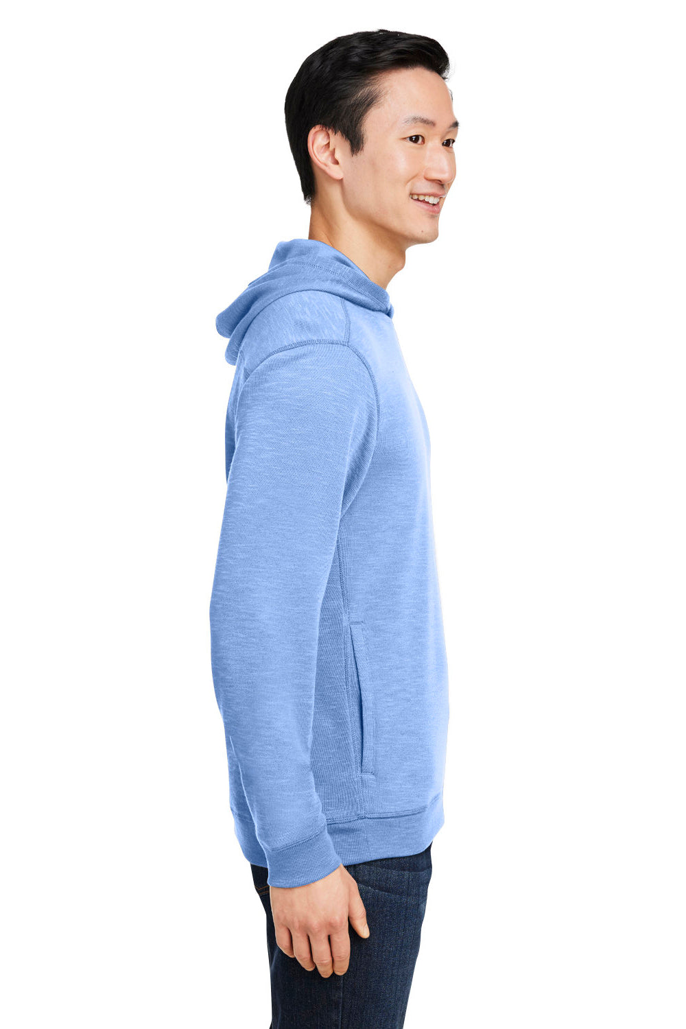 Nautica N17990 Mens Sun Surfer Supreme Hooded Sweatshirt Hoodie w/ Pockets Vintage Mavi Blue Model Side