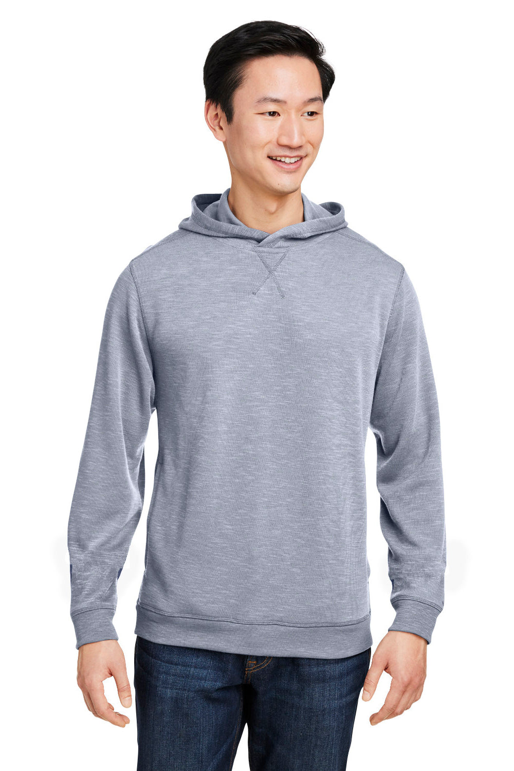 Nautica N17990 Mens Sun Surfer Supreme Hooded Sweatshirt Hoodie w/ Pockets Vintage Pebble Grey Model Front