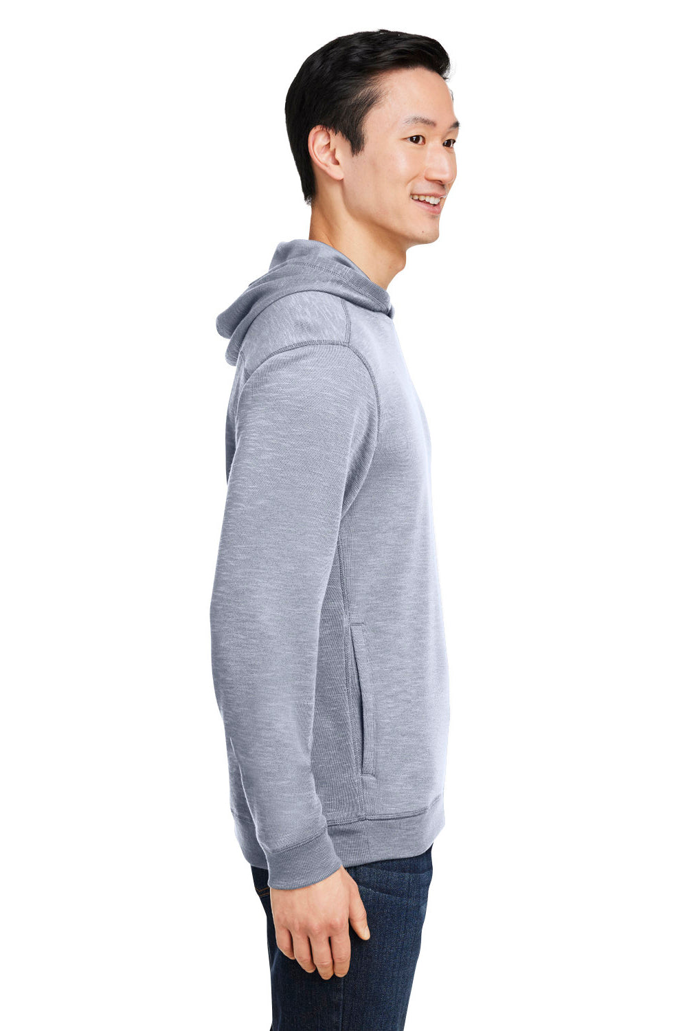 Nautica N17990 Mens Sun Surfer Supreme Hooded Sweatshirt Hoodie w/ Pockets Vintage Pebble Grey Model Side