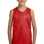 A4 Youth Reversible Moisture Wicking Mesh Tank Top - Scarlet Red/White