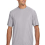 A4 Mens Performance Moisture Wicking Short Sleeve Crewneck T-Shirt - Silver Grey