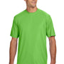 A4 Mens Performance Moisture Wicking Short Sleeve Crewneck T-Shirt - Lime Green