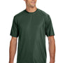 A4 Mens Performance Moisture Wicking Short Sleeve Crewneck T-Shirt - Forest Green